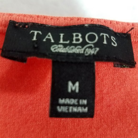 Talbots Women's Orange Pumpkin Spice Mini Ruffle Short Sleeve Shirt Top Blouse - Picture 8 of 8